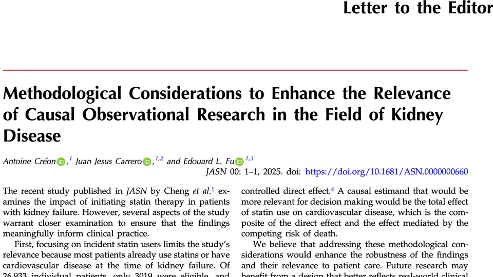 Methodological Considerations to Enhance the Relevance of Causal Observational Research in the Field of Kidney Disease