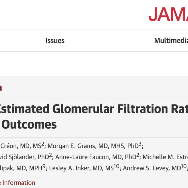 Measured and Estimated Glomerular Filtration Rates and Risk of Adverse Health Outcomes